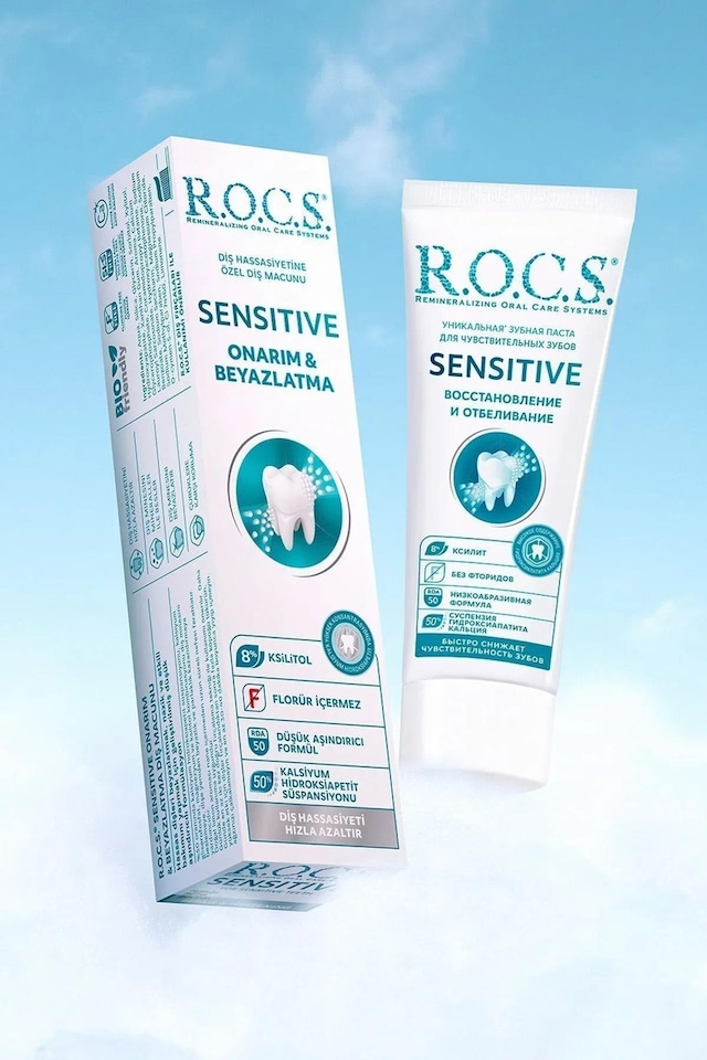 Rocs Sensitive Hassas Dişler İçin Beyazlatırıcı Diş Macunu 75 Ml Beyazlık