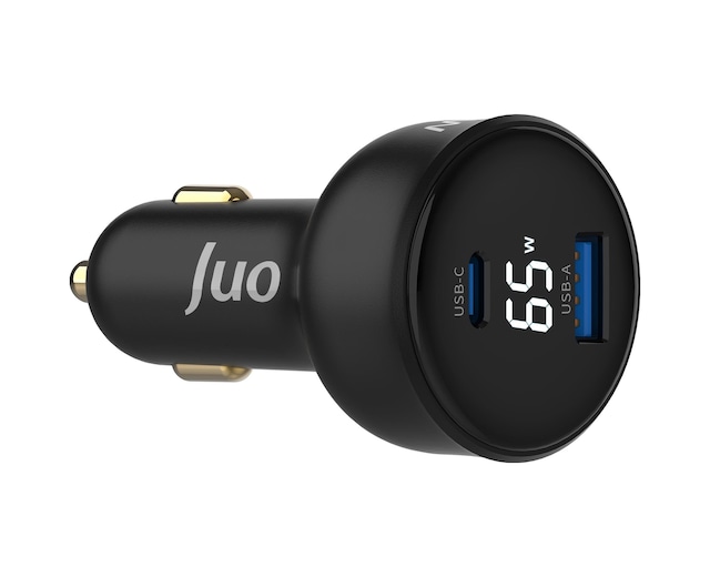 Juo 65w Led Ekranlı Type-c + Usb-a Araç Şarj Aleti İphone & Android & Notebook Araç İçi Şarj Cihazı