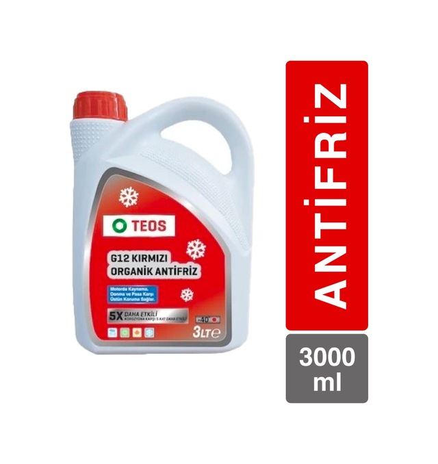 Kırmızı Antifriz Teos 3 Litre -40 Derece