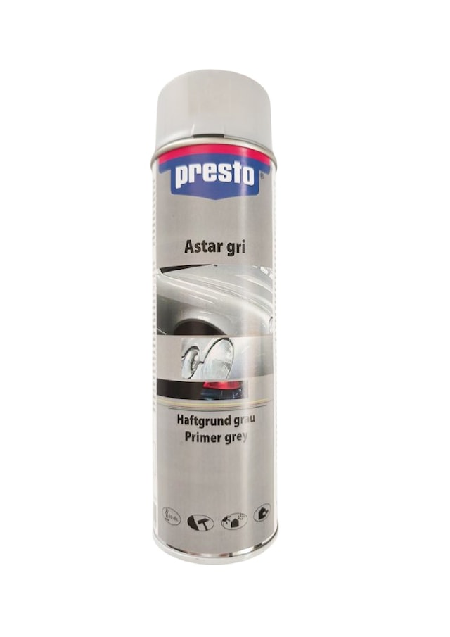 Presto 1k Sprey Akrilik Metal Yüzey Astarı Gri 500 Ml.