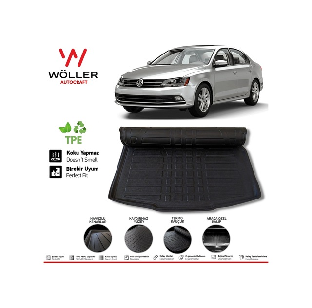 Volkswagen Jetta Bagaj Havuzu 2011 2020 Arası 3D Wöller Ultraflex Cepsiz Bagaj