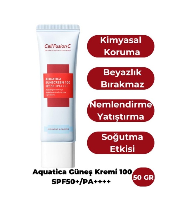 Cell Fusion C Aquatica Nemlendirici Yüksek Koruyucu Tüm Cilt Tipleri Için Güneş Kremi 100 Spf50 /pa 50 G