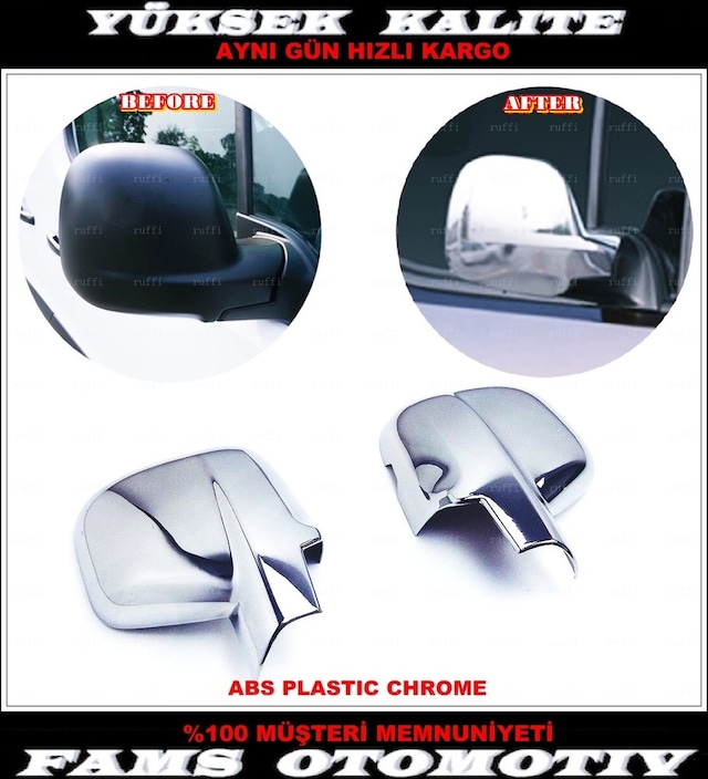 Peugeot Partner Tepee Abs Krom Ayna Kapağı 2 Prç. 2012 Ve Üzeri
