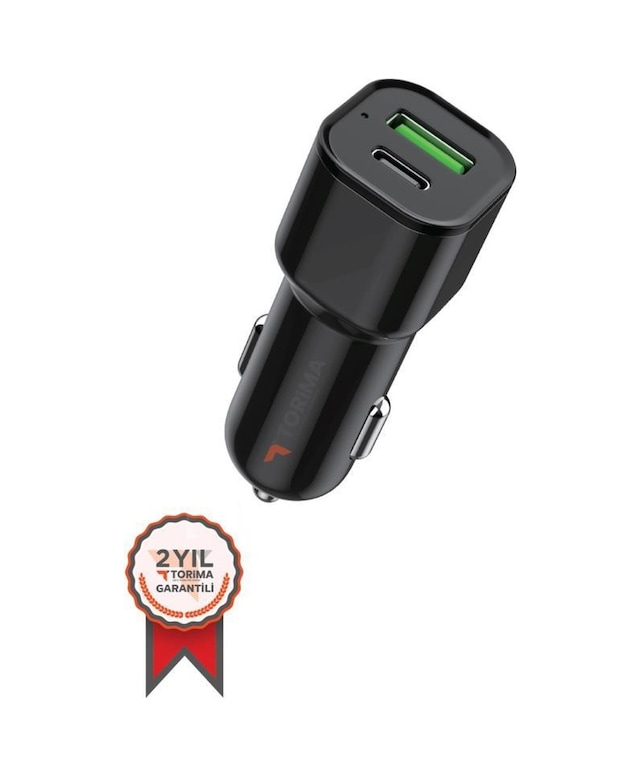 Torima C10 Araç Hızlı Şarj 3.0 Çift Usb Adaptörü Siyah