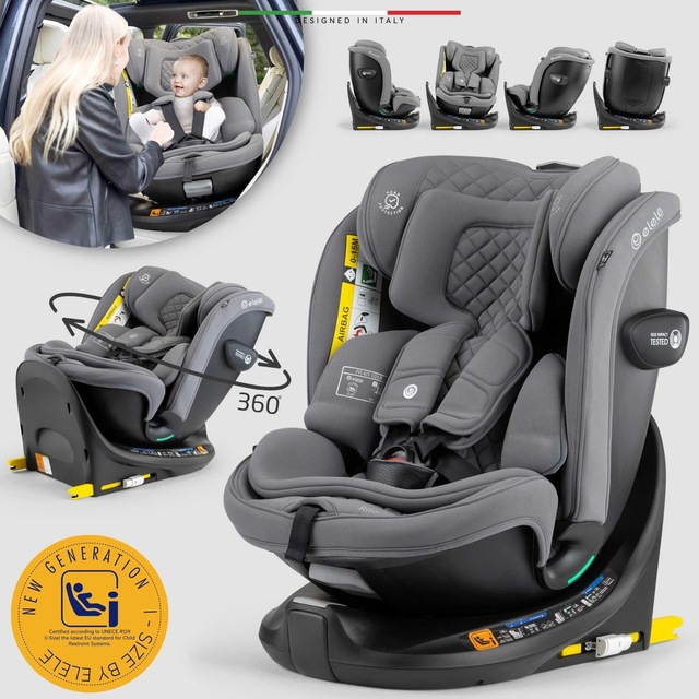 Elele Ritornofix 360 Dönen I-size Oto Koltuğu İsofix 40-150 Cm 0-36 Kg Gri