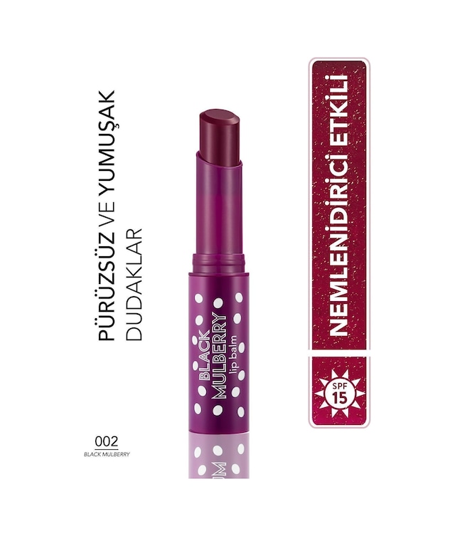 Flormar Lip Balm Meyve Kokulu Renkli Dudak Nemlendiricisi 002 Black Mulberry
