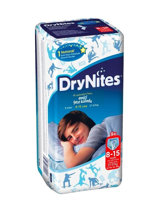 Huggies Dry Nites Erkek Emici Gece Külodu 27-57 KG 8-15 Yaş 9 Adet
