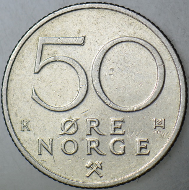 Norveç 50 Öre 1985.
