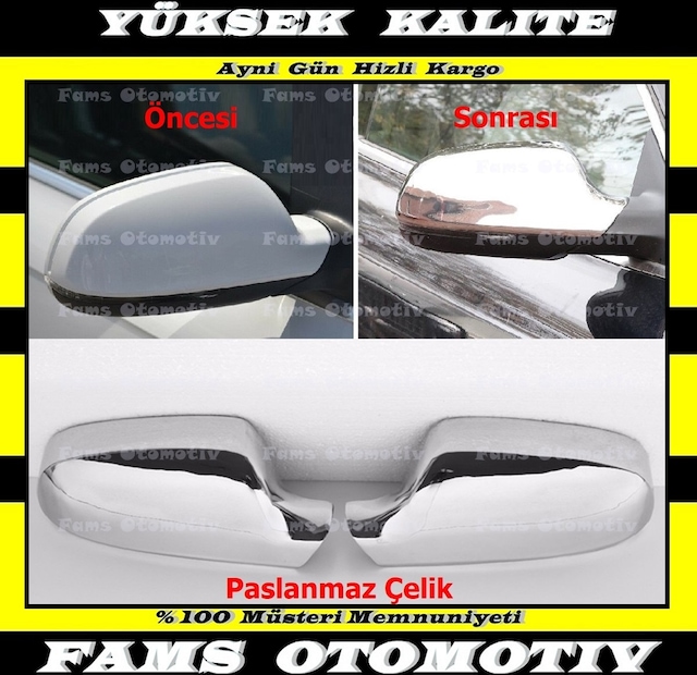 Audi A4 B8 Krom Ayna Kapağı 2 Prç. 2010-2015 P.çelik