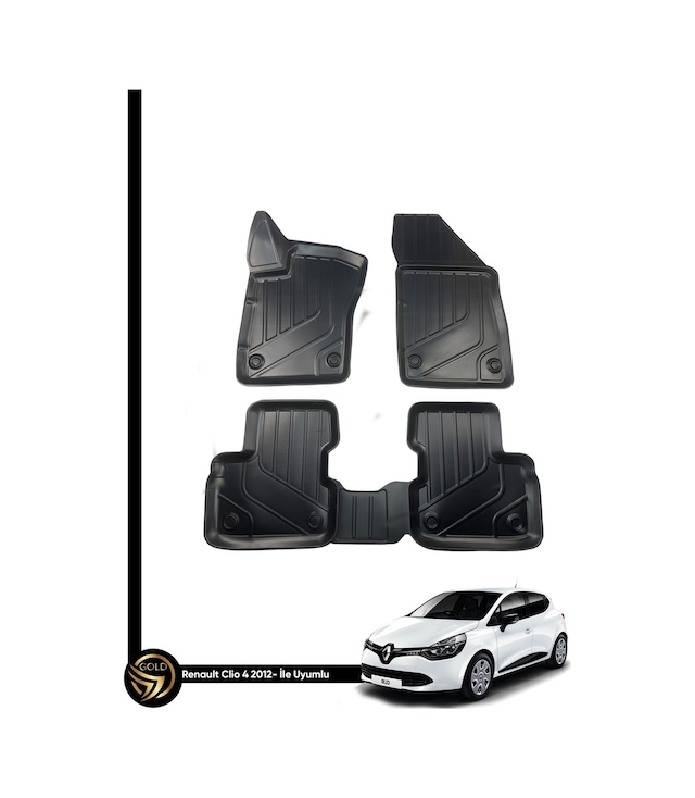 Renault Clio 4 2012-2020 ile Birebir Uyumlu Ruins 3D Havuzlu Paspas