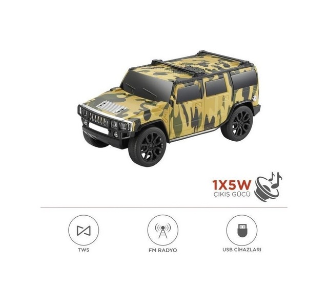 D-48 Jeep Tasarım Usb/tws/fm Bluetooth Hoparlör Speaker