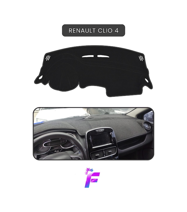 Renault Clio 4 Uyumlu Torpido Örtüsü Araca Özel Üretim Kolay Montaj Torpido Kılıf Koruma A30 Torpido Halısı