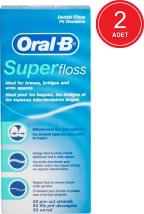 Oral-B Super Floss Diş İpi 50'li x 2 Paket