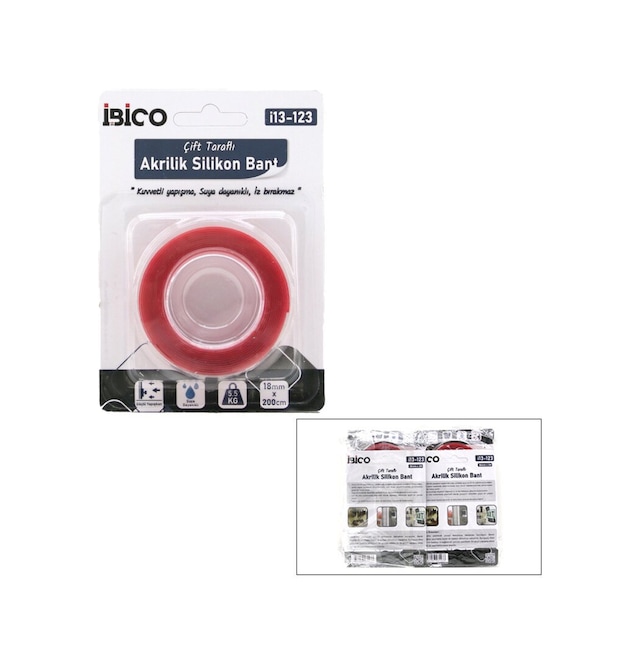 İbico İ13-123 Vhb Akrilik Silikonize Bant 18mmx2mt Bandı Çift Taraflı Bant - 12'li Paket Diğer
