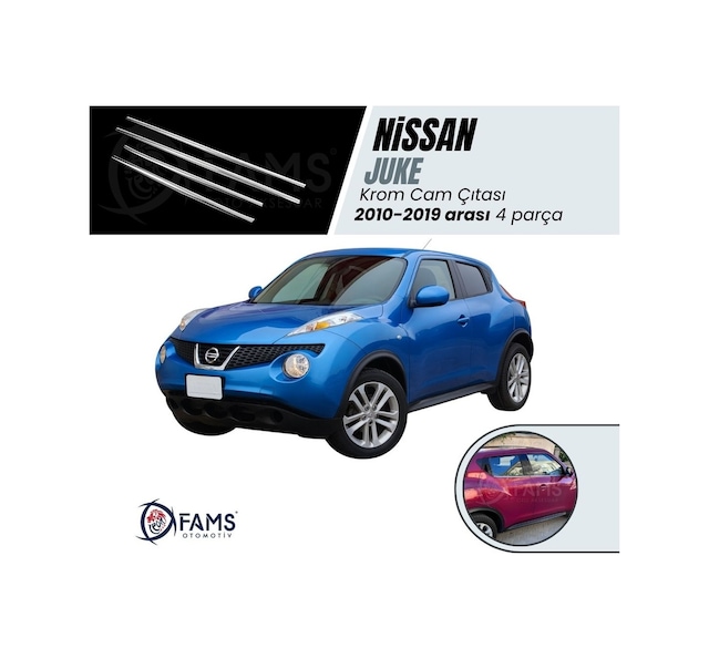 Nissan Juke Krom Cam Çıtası 4 Prç. 2010-2019 Arası P. Çelik