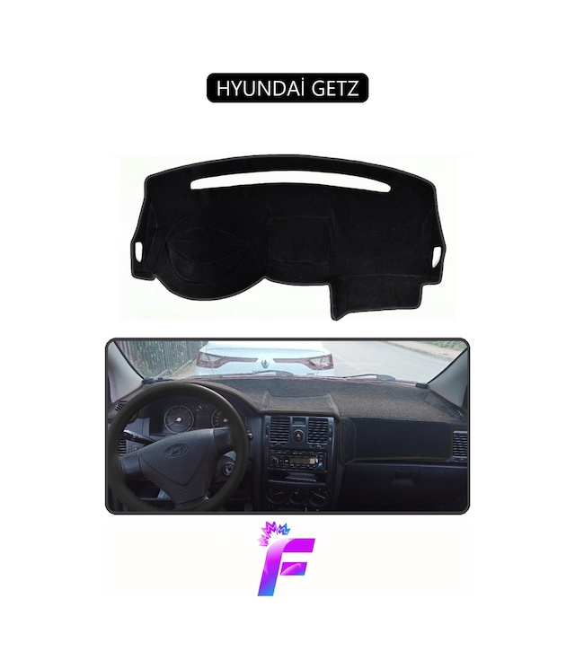 Hyundai Getz Uyumlu Ön Torpido Örtüsü Hızlı Ve Kolay Montaj Kaymaz Tasarım Tam Koruma G36 Siyah