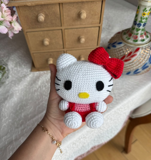 Amigurumi Hello Kıtty Oyuncak 12 Cm