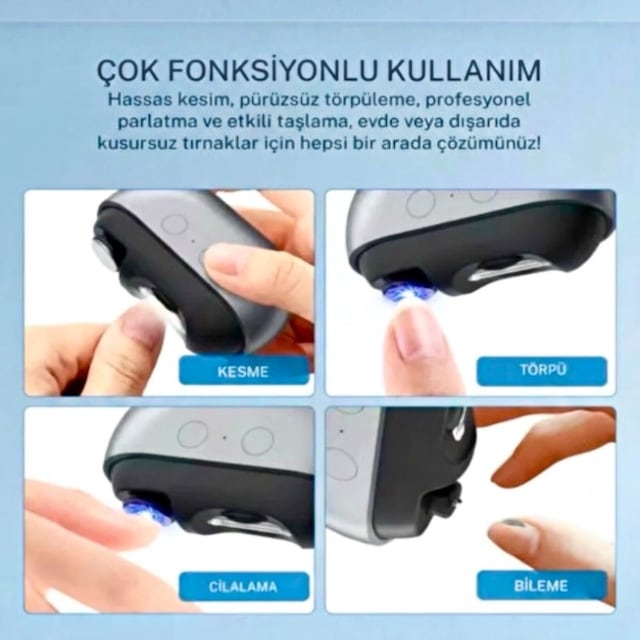 Auhma Anc-02 4in1 Elektrikli Tırnak Törpüleme Ve Kesme Makası Otomatik Tırnak Makinesi