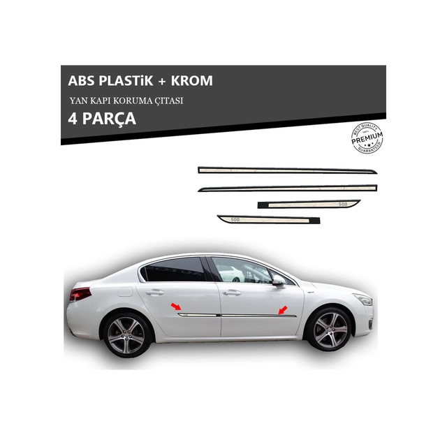 Peugeot 508 Yan Kapı Koruma Çıtası Plastik + Krom Unvrslppkçt00076