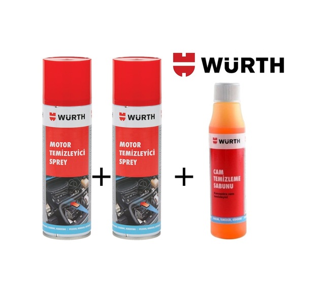 Würth Motor Temizleyici Sprey 500 Ml 2Ad.+1Ad. Würth Cam Sabunu