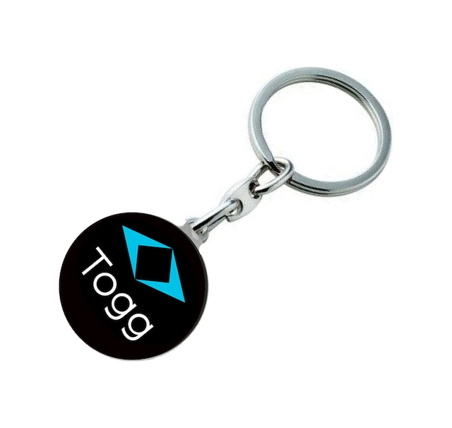 Togg Logolu Metal Otomobil Anahtarlığı - Damla Baskılı