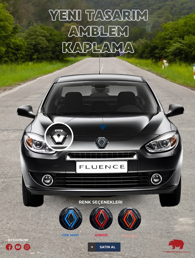 Renault Fluence 2009-2012 Yeni Tasarım Amblem Kaplama Sticker
