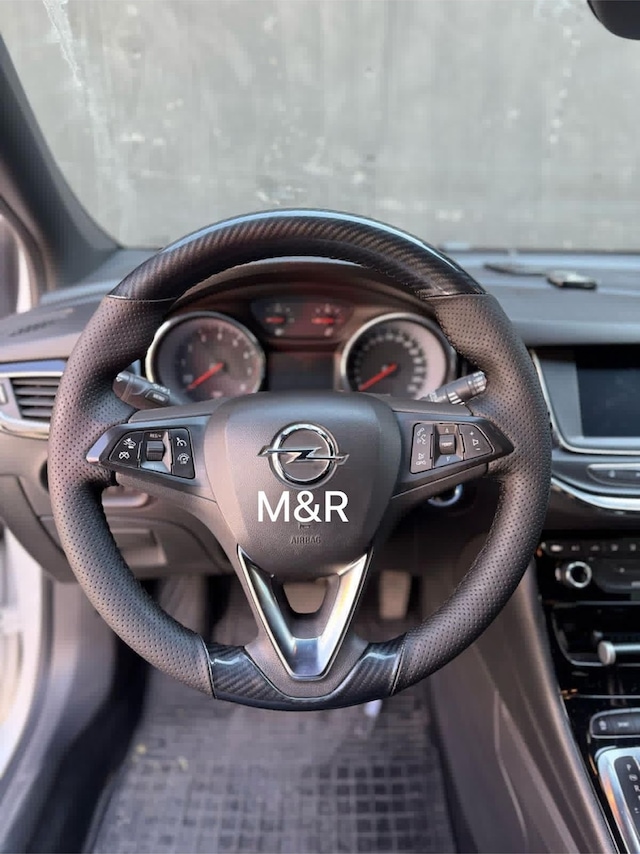 Corsa 2020 Tam Kaplama Parlak Kristal Karbon Deri Direksiyon Kılıfı Siyah