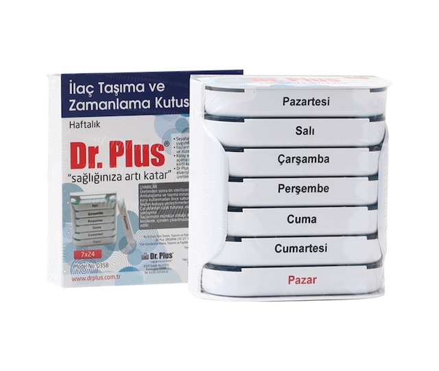 Dr Plus Ilaç Hap Saklama Kutusu Haftalık 7X24 Beyaz