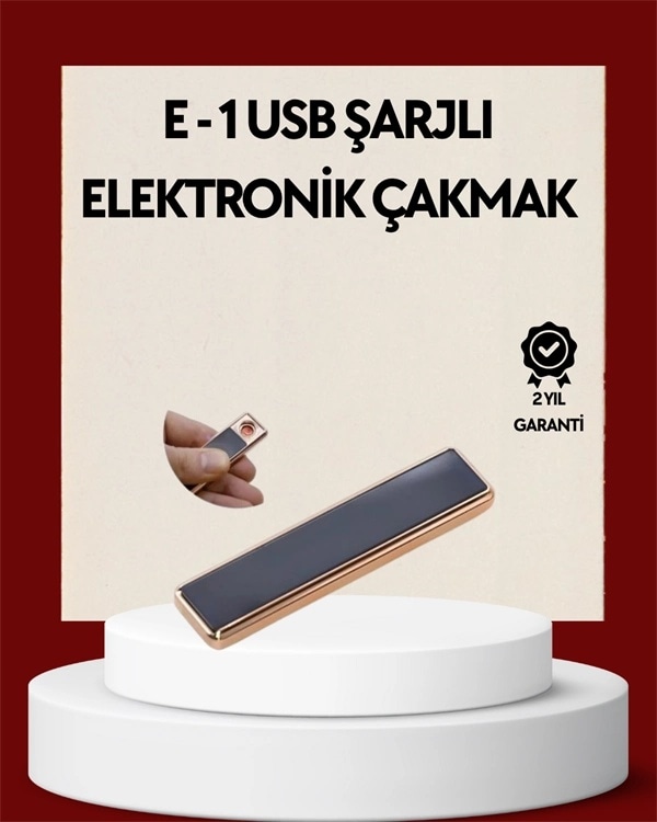 Plazma Ark Teknolojili Elektrikli Çakmak Dokunmatik, Led Göstergeli, Şarj Edilebilir Ahşap