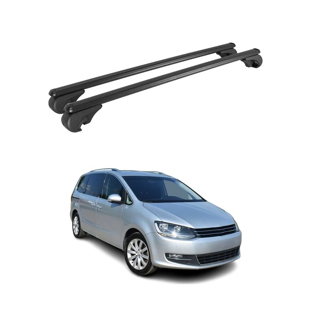 Vw Sharan Iı 2010-2022 Arası Uyumlu Port Bagaj Taşıyıcı Ara Atkı Alüminyum Siyah 2 Parça