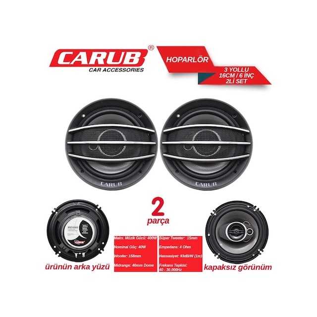 Carub Hoparlör 16cm 6 İnch Kapaklı
