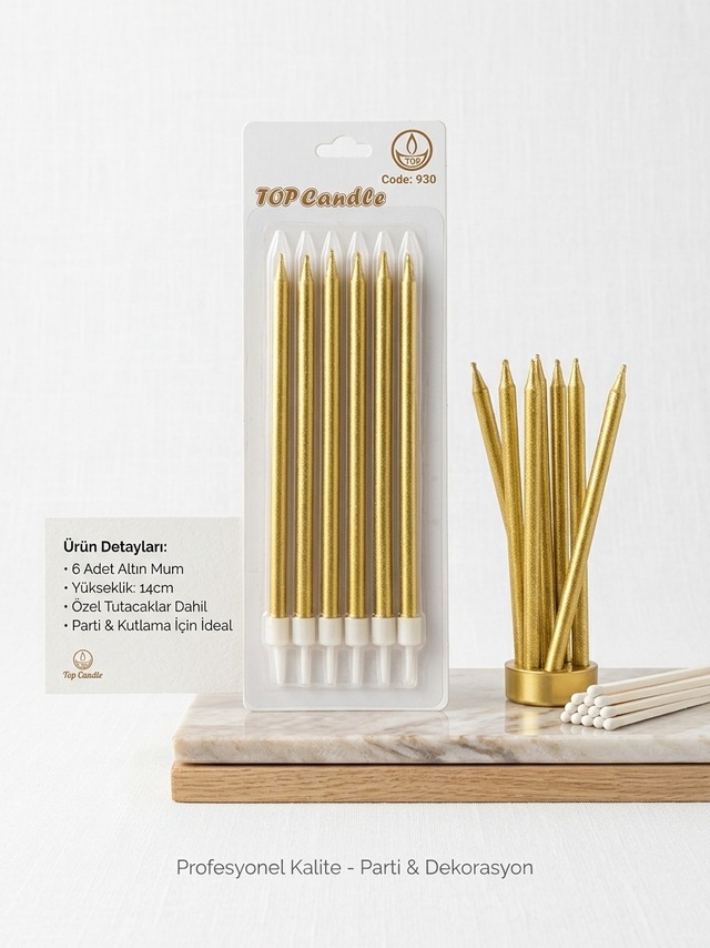 Top Candle Pasta Mumu 6 Adet Doğum Günü Ve Parti Kutlama Seti No:1