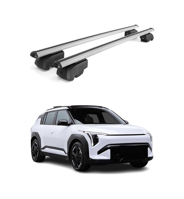 Kia Ev3 2024-2027 Arası Uyumlu Port Bagaj Taşıyıcı Ara Atkı Alüminyum Gümüş 2 Parça