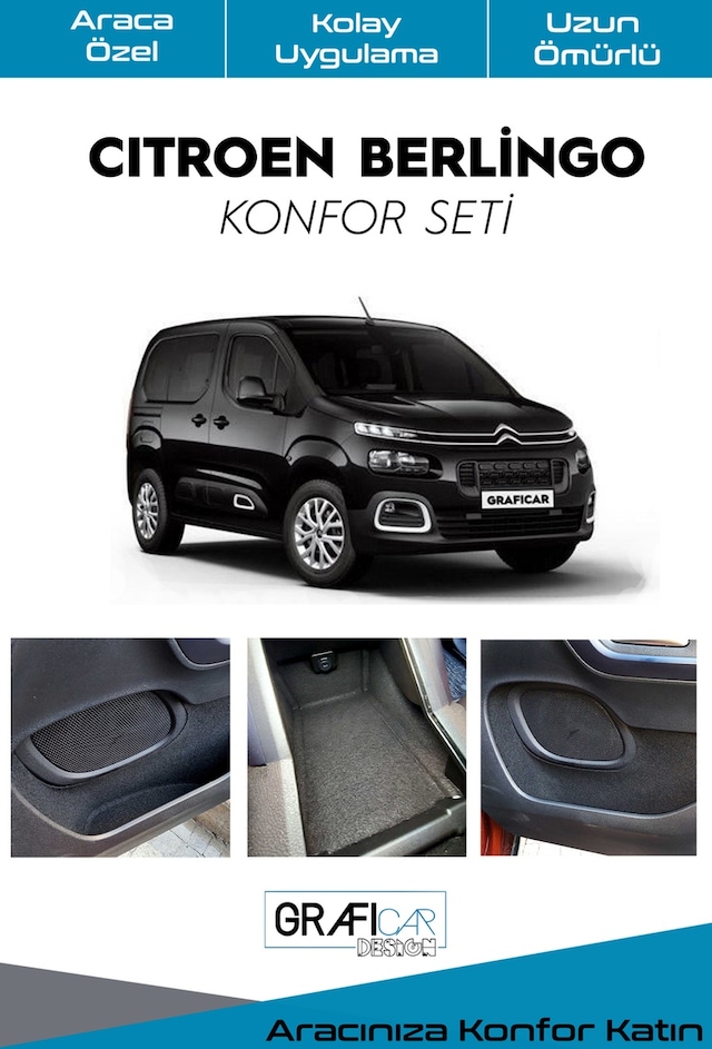 Citroen Berlingo Konfor Seti-Araç İçi Saklama Gözleri Kaplama Set