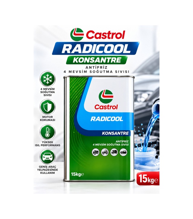 Castrol Radicool 15 Kg Konsantre Antifriz 4 Mevsim Motor Soğutma Sıvısı