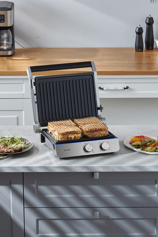 Homend Grilliant 1344h Inox Gövdeli, Döküm Çıkarılabilir Plakalı Tost Ve Izgara Makinesi