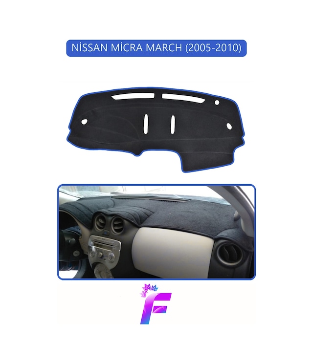 Nissan Micra 2005-2010 Uyumlu Torpido Örtüsü Yansıma Önleyici Tam Koruma Kolay Montaj H65 Torpido Halısı