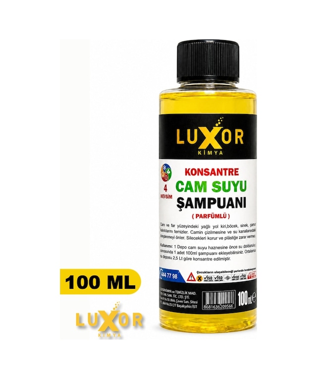 Luxor Kimya Konsantre Oto Cam Suyu Şampuanı 100 Ml 1 Adet