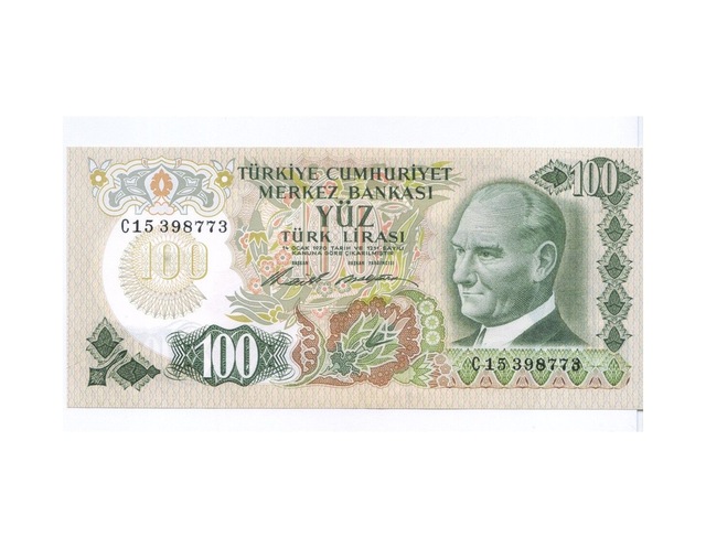 6.emisyon 100 Lira Kağıt Para 1.tertip Çil Altı