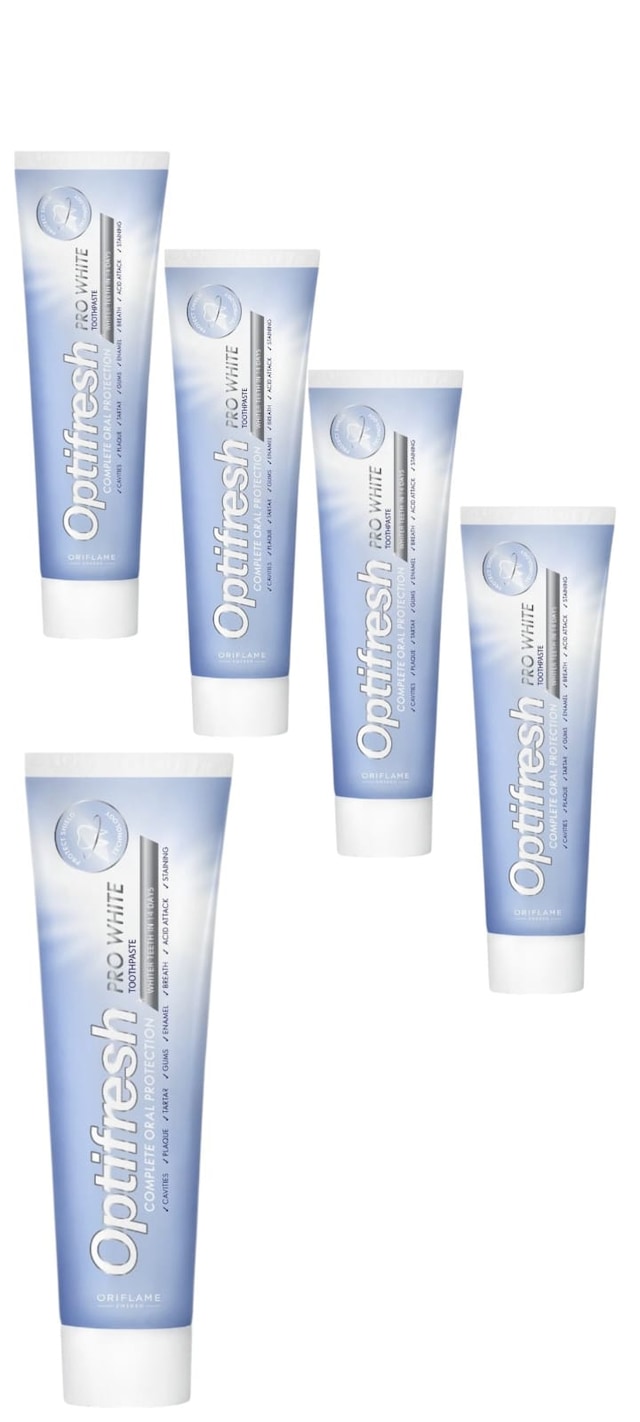 Oriflame Optifresh Pro White Diş Macunu 100 Ml 5 Adet Beyazlatma