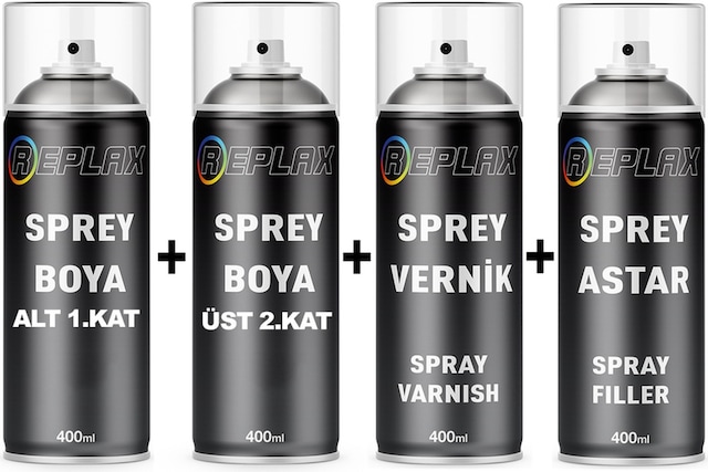 Fiat 716B Alev Kırmızı Alt Üst 2 Kat Sprey Rötuş Boyası+Vernik+Astar