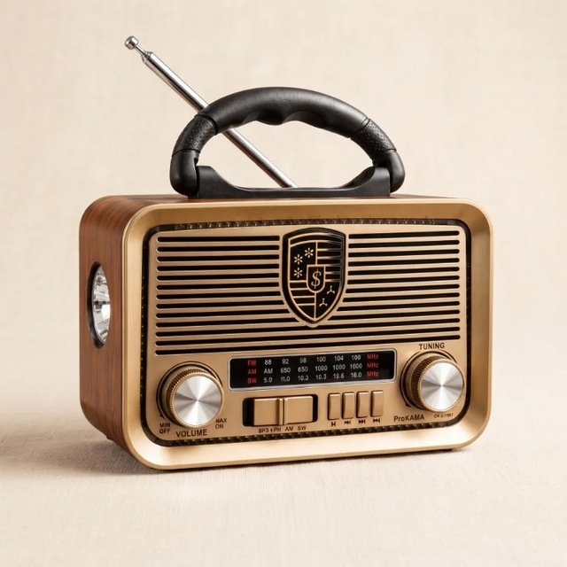 Ers- Solar Panelli Led Fenerli Fm Radyo - Nostaljik Tasarım - Şarjlı - Bluetooth Özellikli