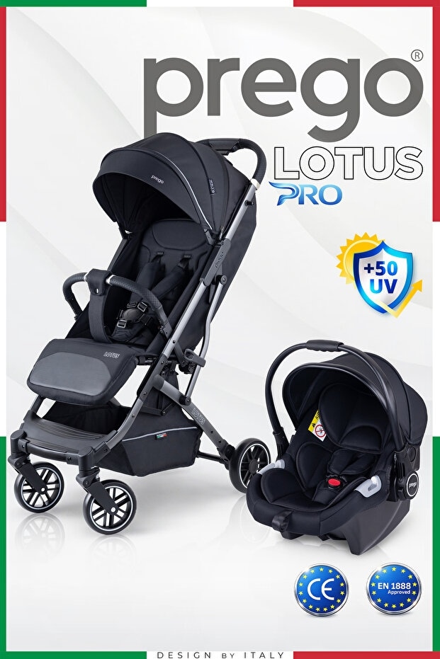 Prego Lotus Pro Kabin Boy Travel Bebek Arabası -tek Elle Katlanır-hafif -uv Tenteli -yağmurluk-örtü-kılıf