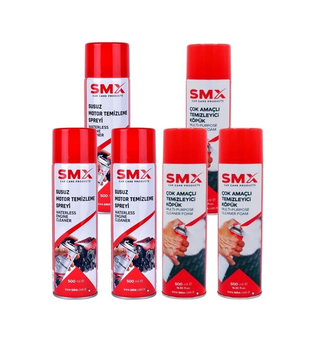 Susuz Motor Temizleme Spreyi 500 Ml 3 Adet + Çok Amaçlı Temizleyici Köpük 500 Ml 3 Adet