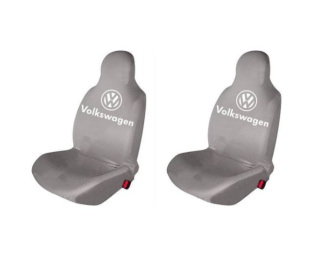 Volkswagen Oto Koltuk Servis Kılıfı Logo Baskılı Ön Koltuklar Gri