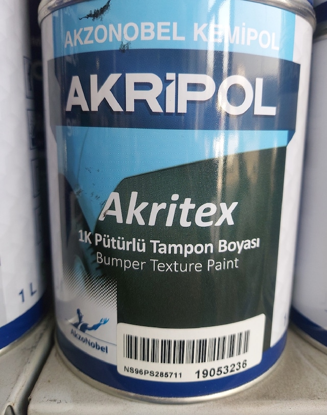 Akzonobel Kemipol Akritex 1K Pütürlü Tampon Boyası Siyah