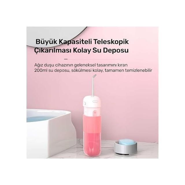 Npo Nicefeel Fc5170 Mini Taşınabilir,şarjlı, Diş Teli/protez Bakım Ve Profesyonel Ağız Duşu Pembe