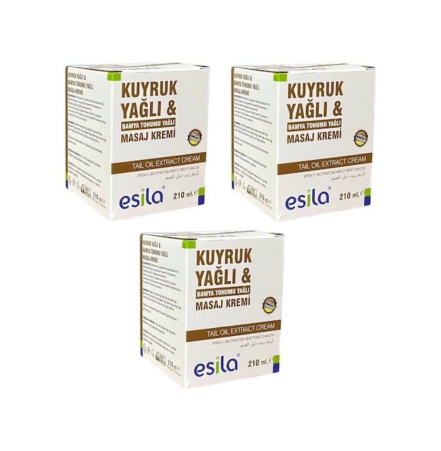 Kuyruk Yağı Masaj Kremi 210 Ml X3 Adet, Esila