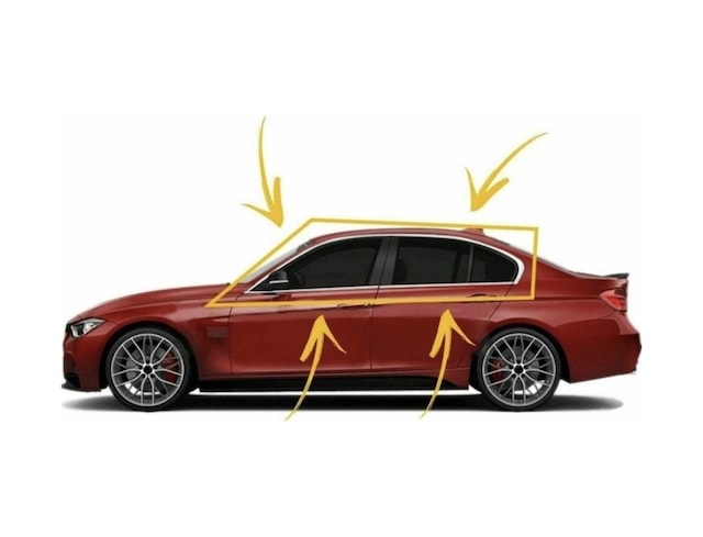 Bmw F30 Cam Çerçevesi Kenar Çıtası Krom Tamtur PASLANMAZ