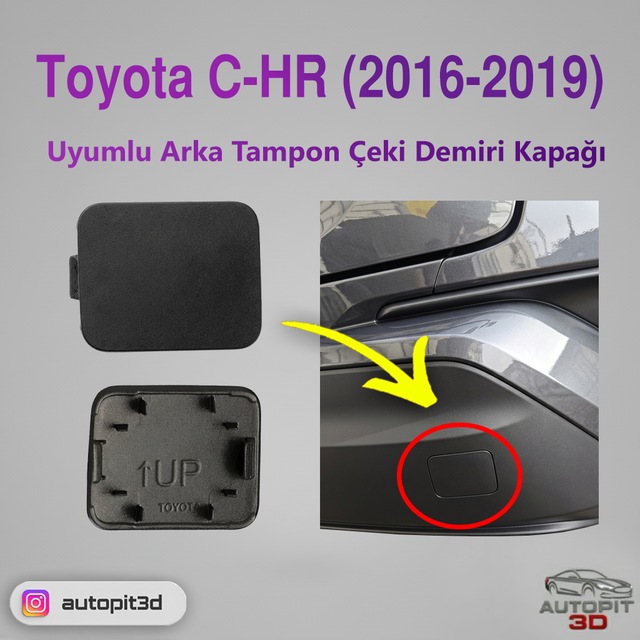 Toyota C-hr 2016-2019 Uyumlu Arka Tampon Çeki Demiri Kapağı